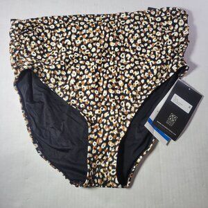 Coco Reef Impulse Women Leopard Print Convertible High Waist Bikini Bottom S